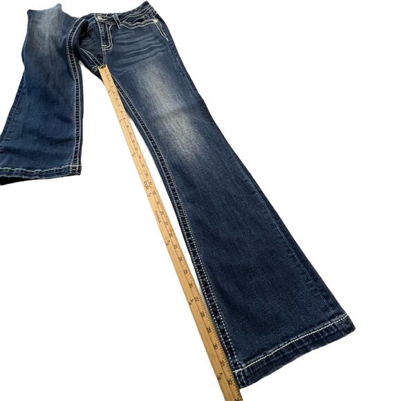 Miss Me Jeans Women’s Size 28 Mid Rise Bootcut Longhorn Skull Embroidered Bling - Picture 9 of 10